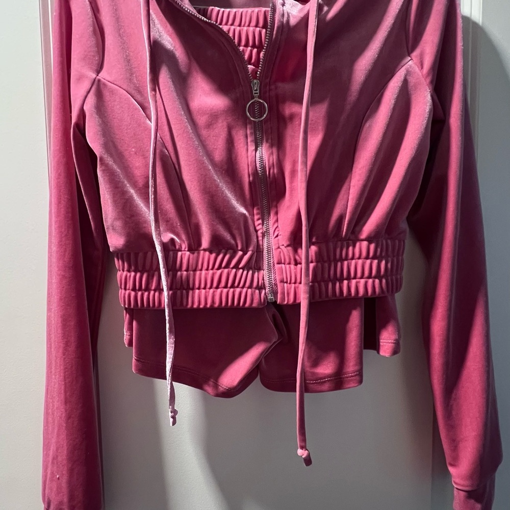 Women's Pink Velour Jacket